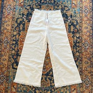 Lucca Couture White Linen Capris